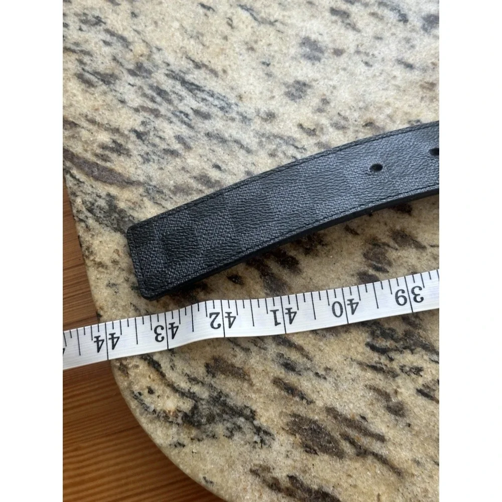 Louis Vuitton Damier Graphite LV Belt, Large Initials- mens Designer Sz44/110